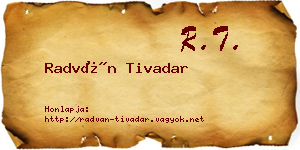 Radván Tivadar névjegykártya